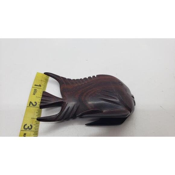 Vintage Hand Carved Wood Fish Figurine Sculpture Home Decor Folk Art Angel - Picture 6 of 9